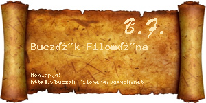 Buczák Filoména névjegykártya